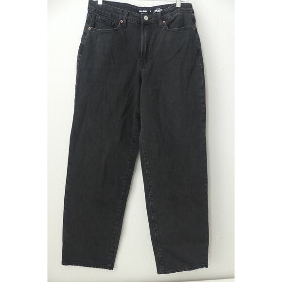 Women's Old Navy O.G. Loose Womens Jeans Size 12 High Rise Black Wash - Picture 1 of 7